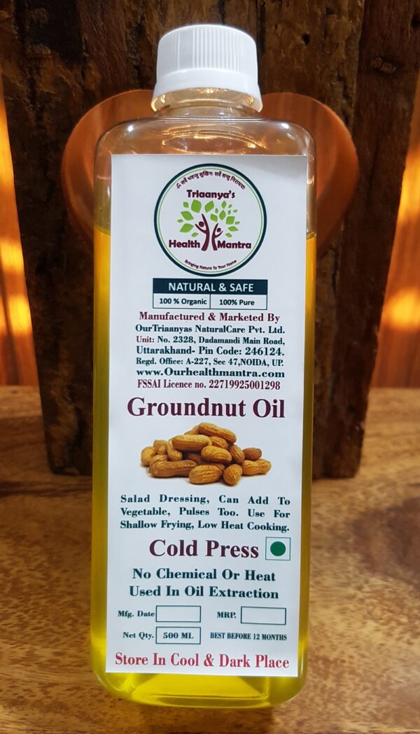 groundnut oil Organic Triaanyas health Mantra, Purnima bahuguna, Top Organic product company in India, cold pressed